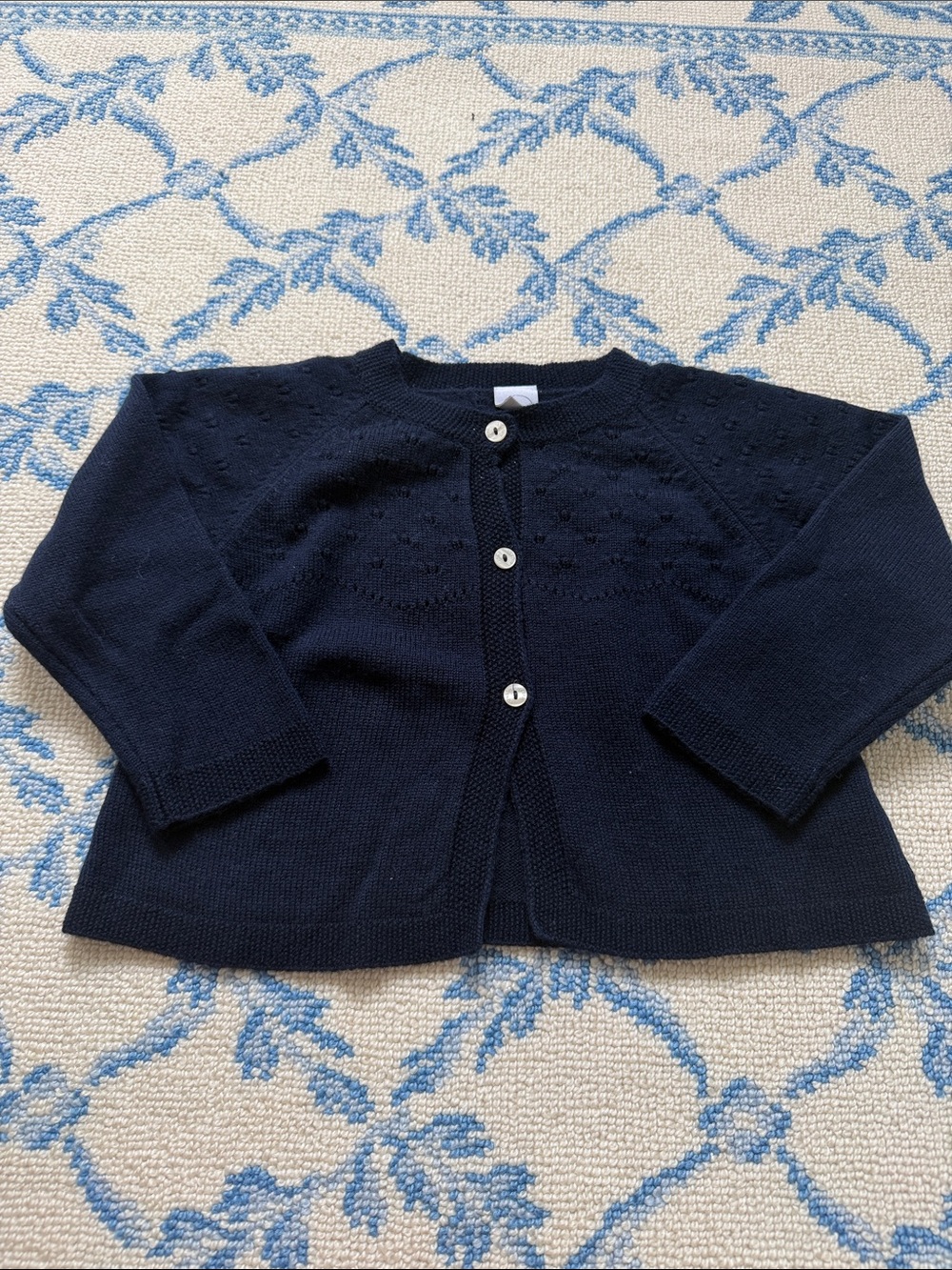Classic Navy Knit Cardigan - Kids